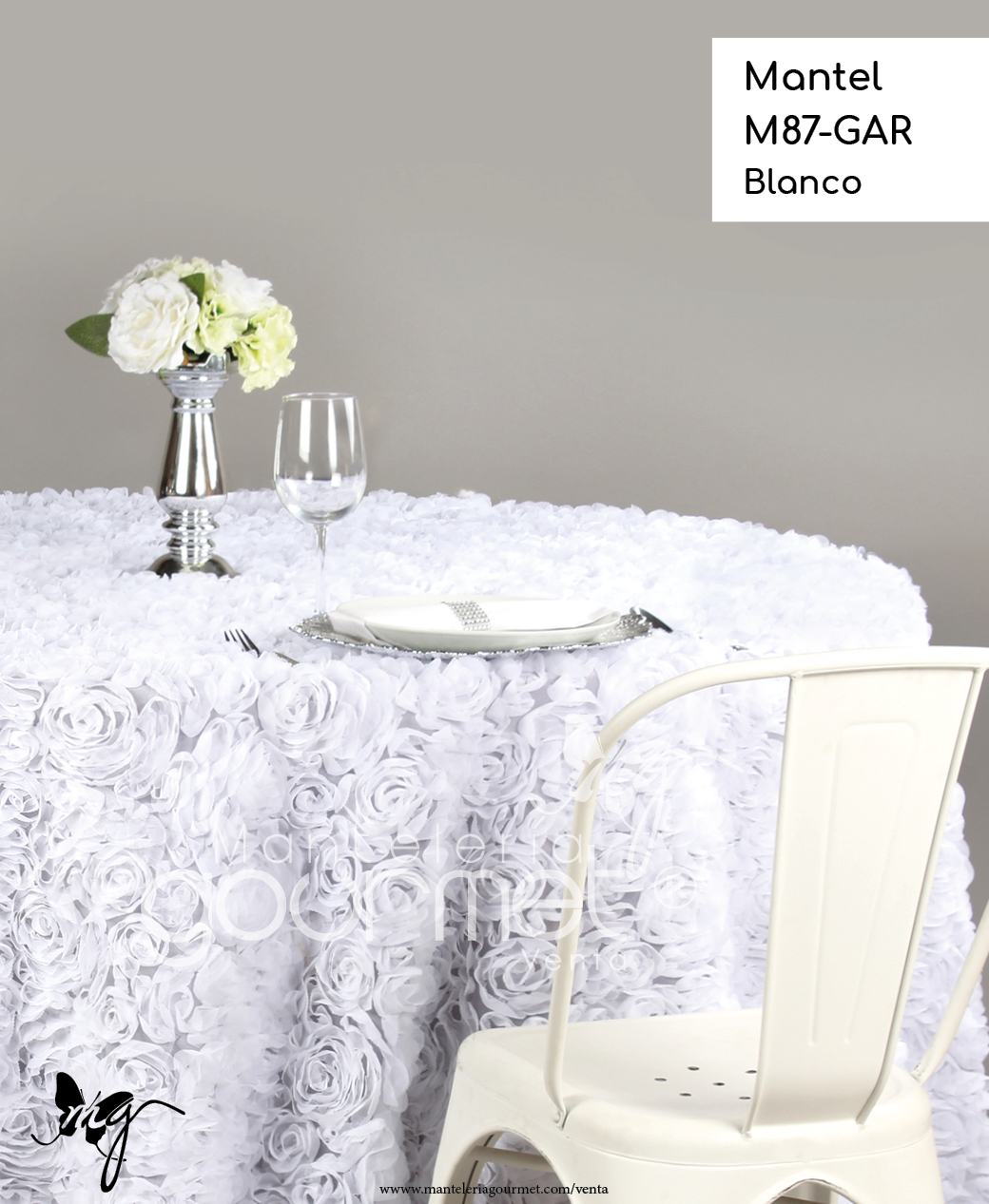 Mantel M87 GAR Blanco Mantelería Gourmet