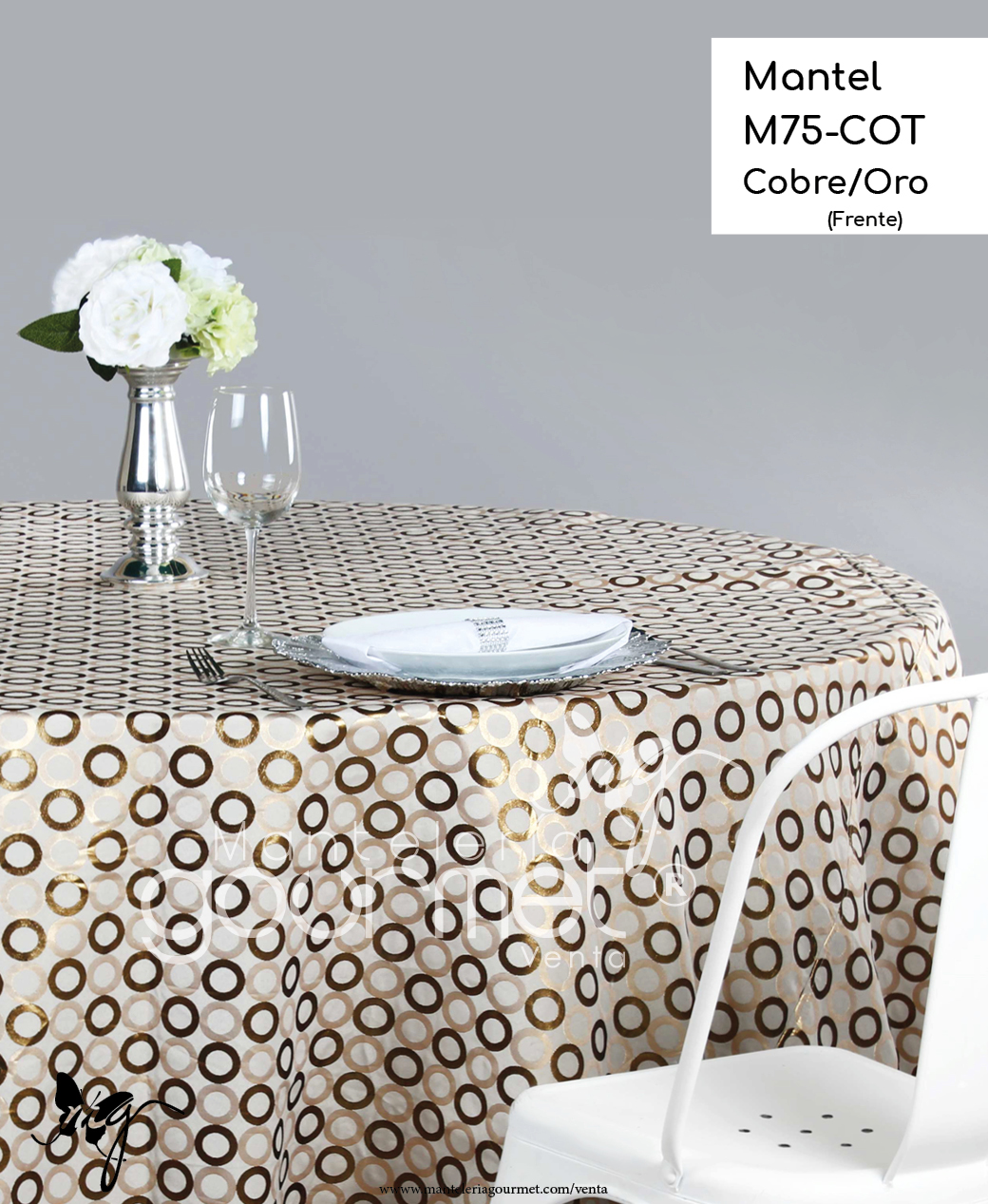 Mantel M75-COT Cobre/Oro – Mantelería Gourmet®