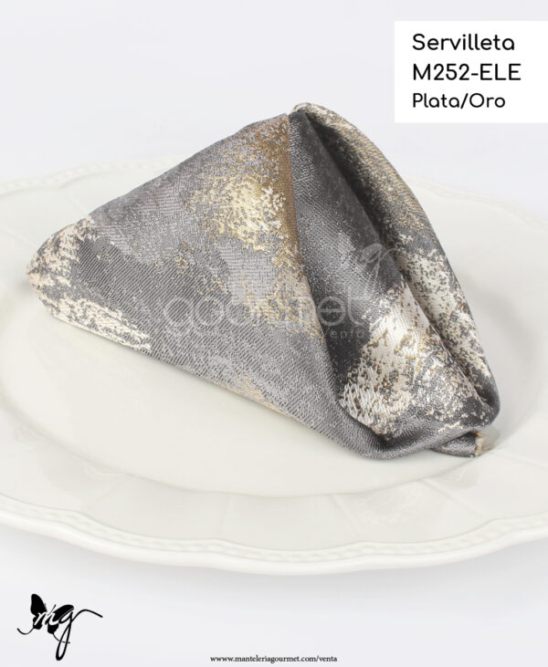 Servilleta M252 ELE Plata Oro Manteleriagourmet