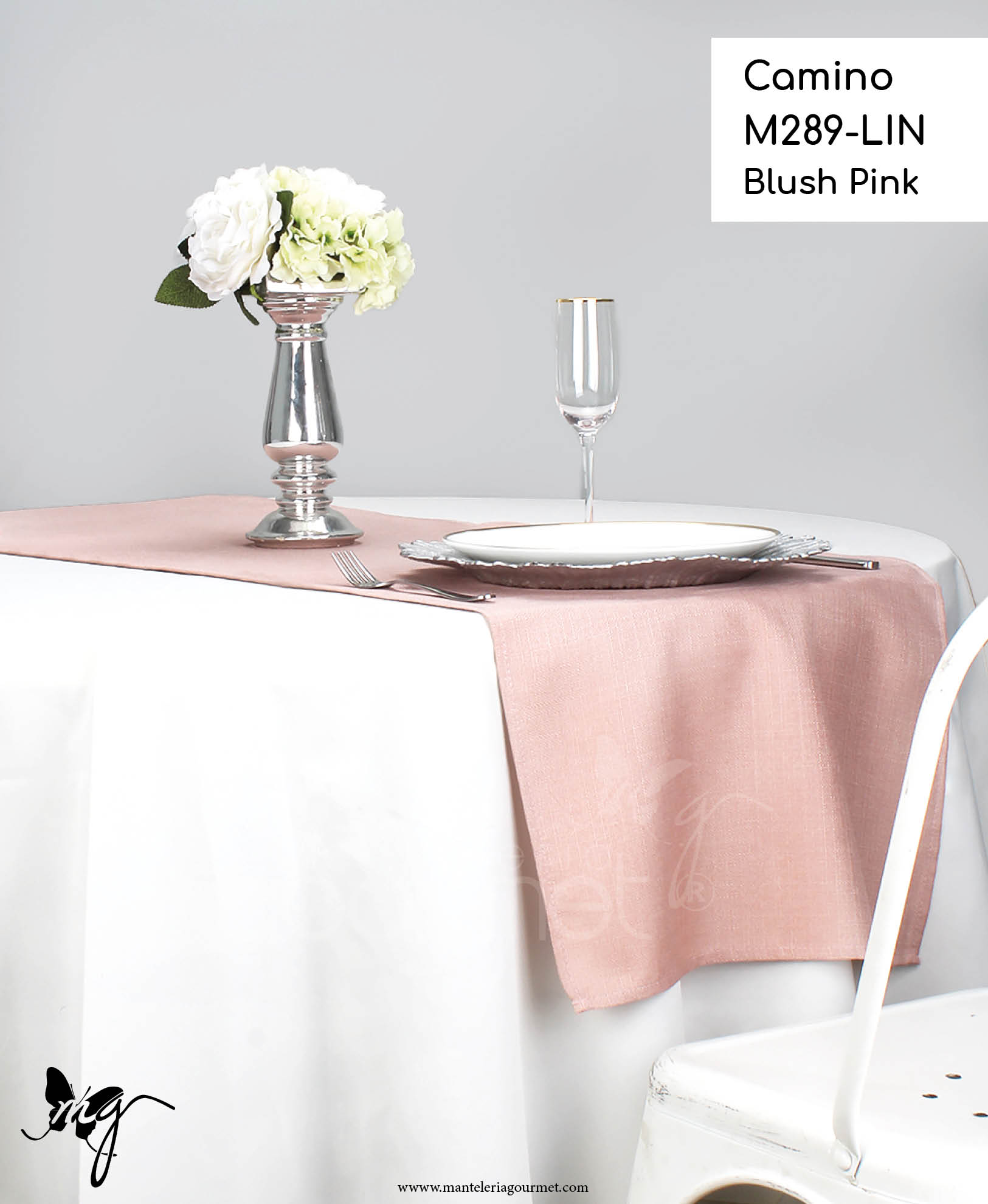 Camino M289 LIN Blush Pink Manteleria Gourmet