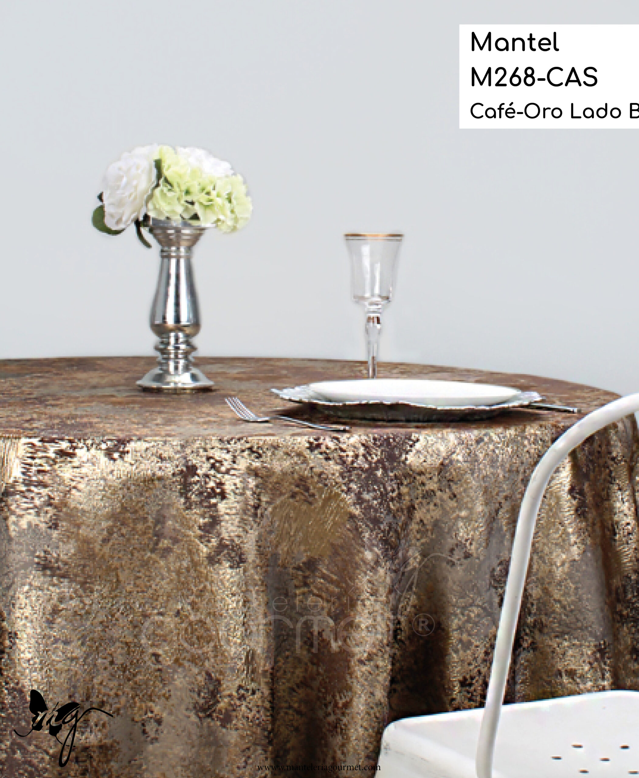 Mantel M268 CAS Café Oro Lado B Manteleria Gourmet