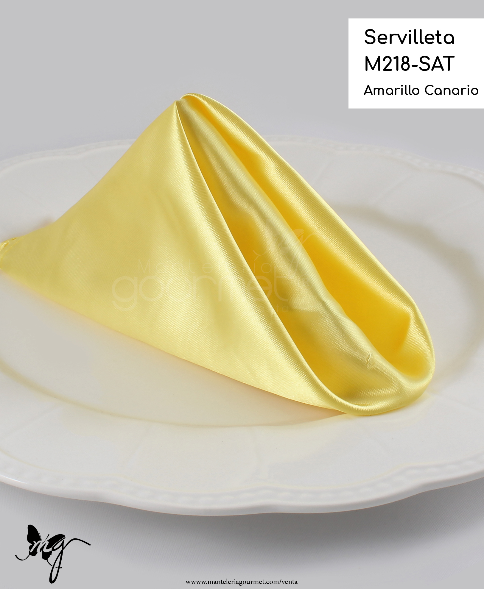 Portada Saervilleta M218 SAT Amarillo Canario Manteleria Gourmet