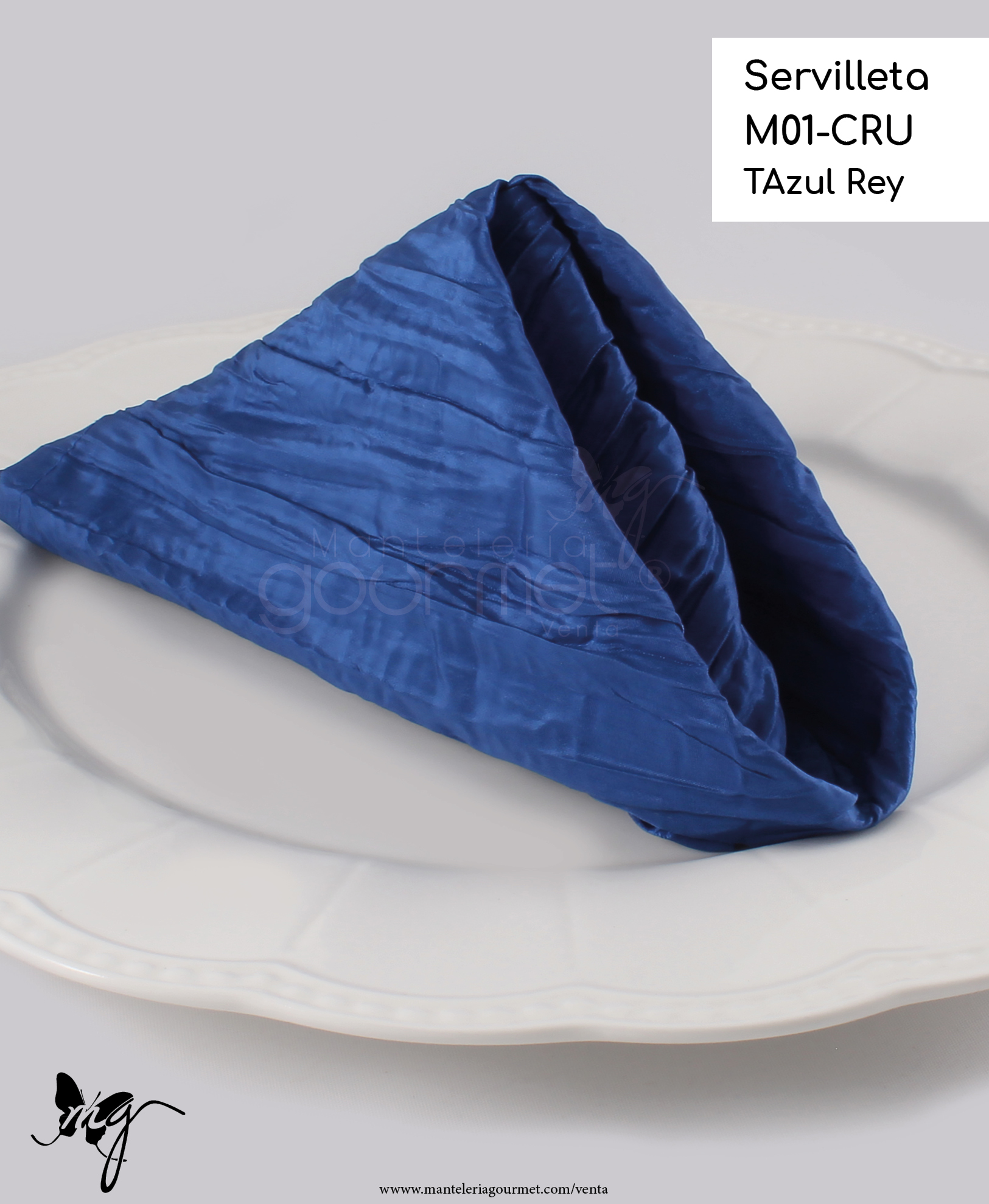 Portada Servilleta M01 CRU Azul Rey Manteleria Gourmet