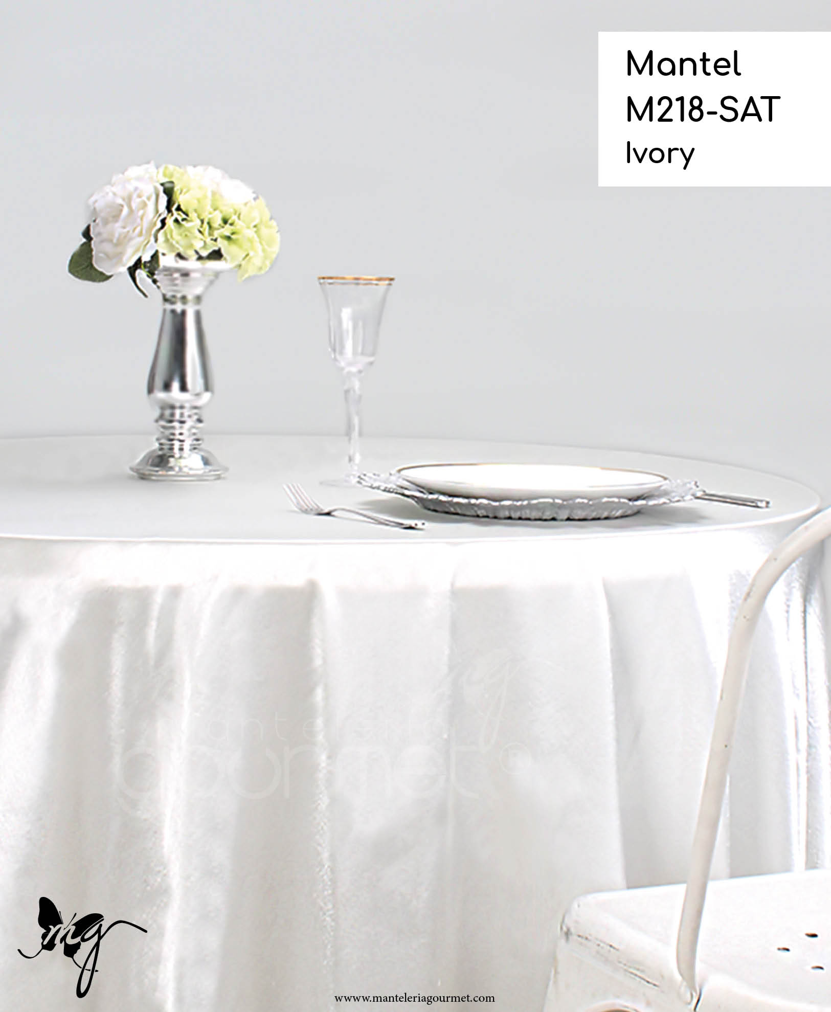 ETIQUETADO Mantel M218 SAT Ivory Manteleria Gourmet