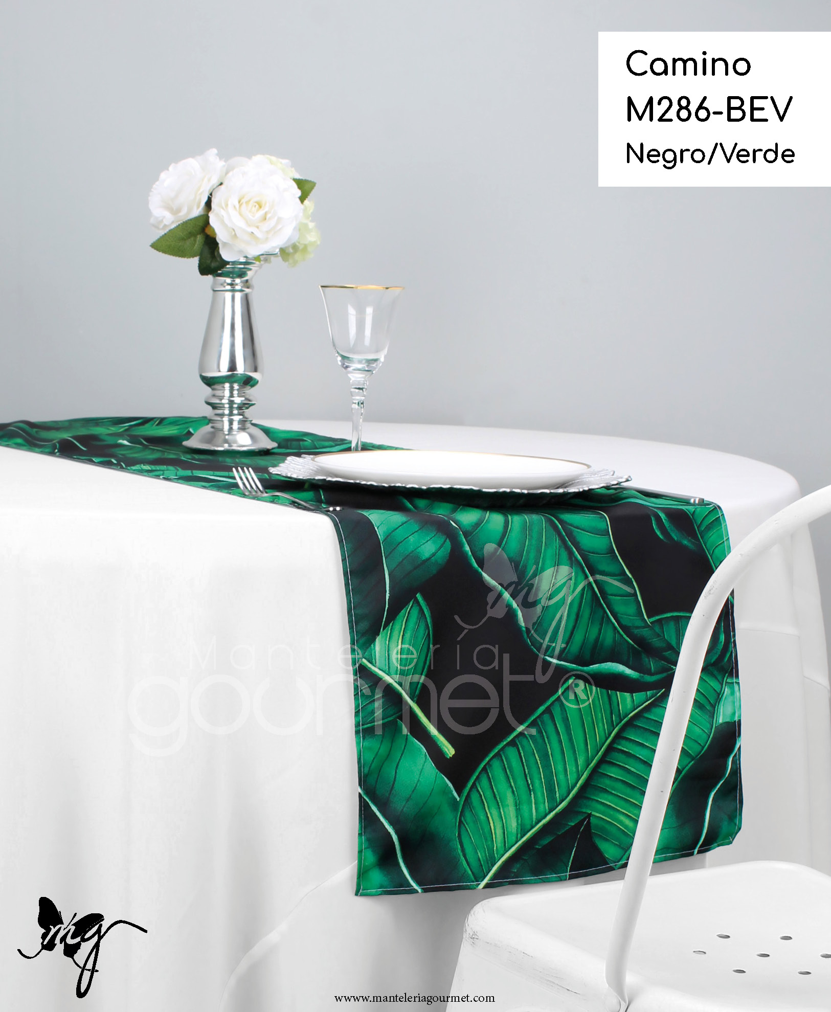Camino M286 BEV Negro Verde Manteleria Gourmet
