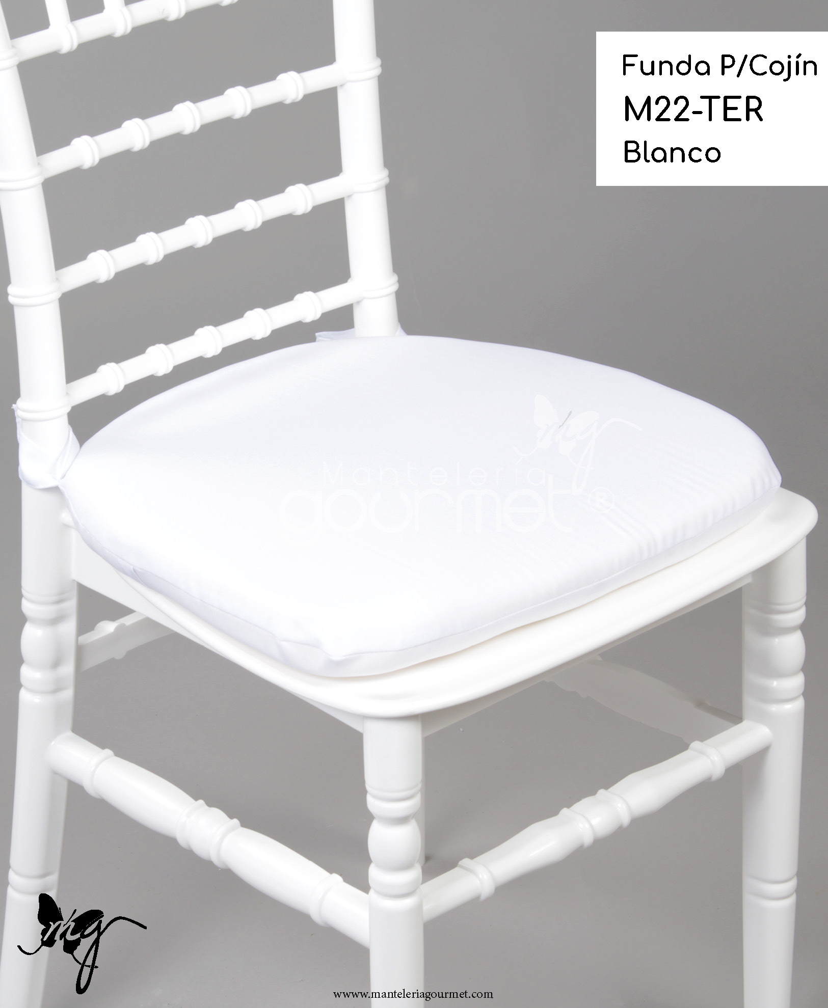 FundaCojin 2 M22 TER Blanco ManteleriaGourmet