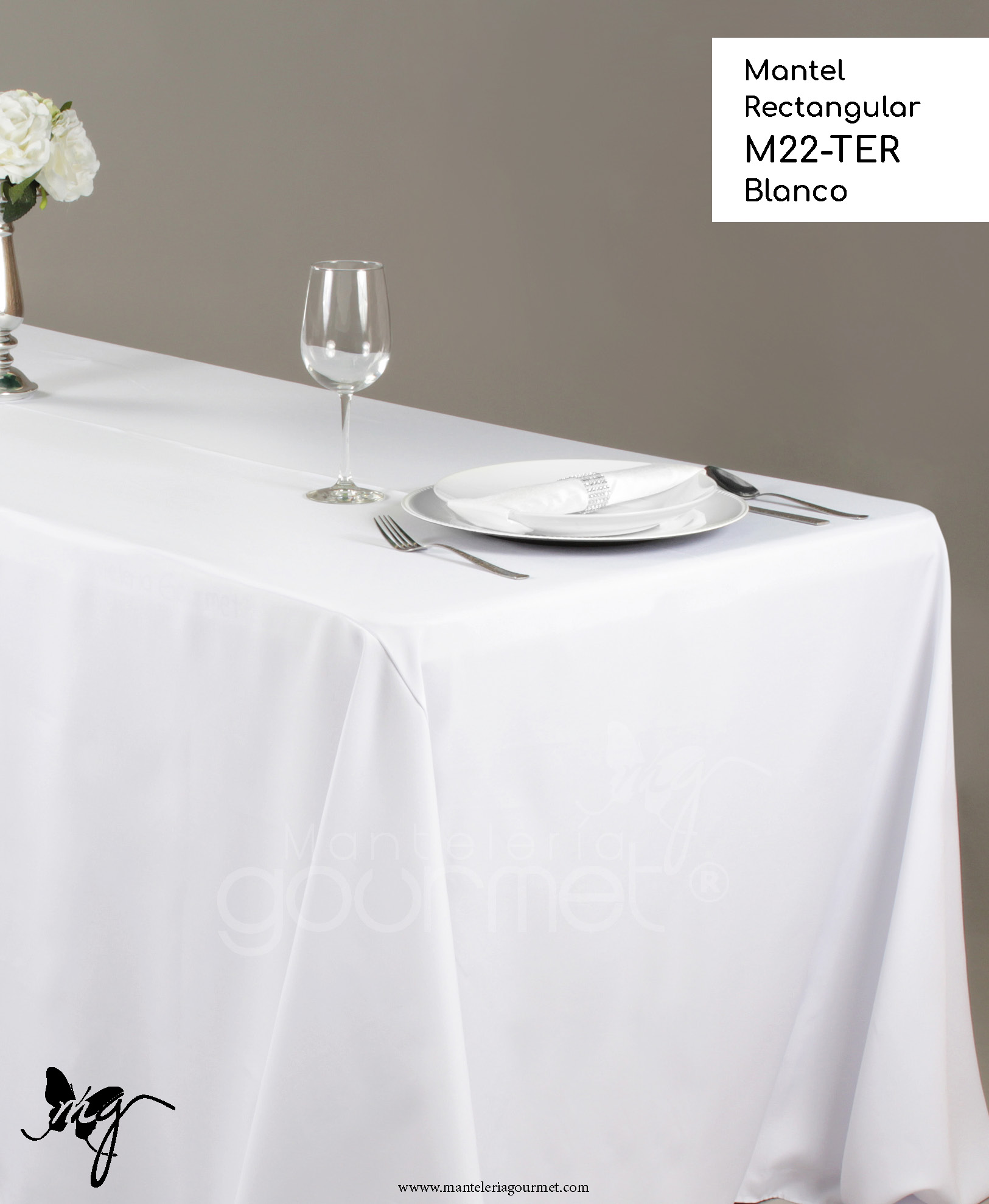 Mantel Rectangular M22 TER Blanco ManteleriaGourmet